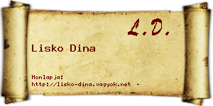 Lisko Dina névjegykártya